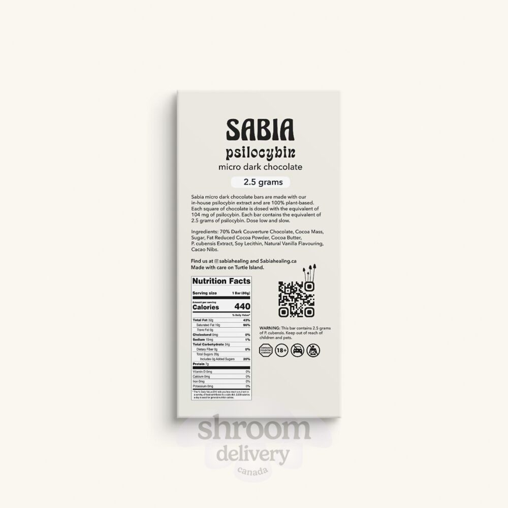 SABIA Vegan Microdose Psilocybin Dark Chocolate Bar - 104mg × 24 (2.5g) - Image 2